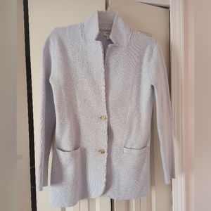 J. Crew Factory Two Button Sweater Blazer in Pale Blue
